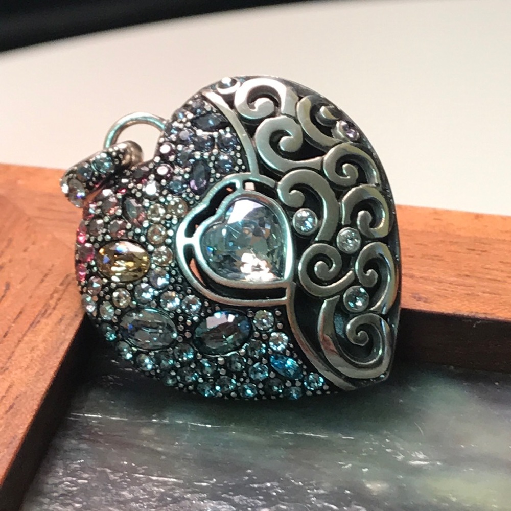 Brighton Blue/Pink Crystal Heart‎ Pendant